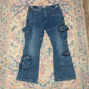 WE THE FREE Blue Cargo Jeans